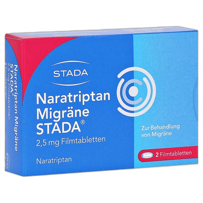 欧洲直邮德国药房Stada中重度偏头痛止痛那拉曲坦片2粒