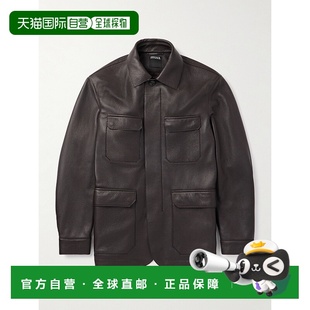夹克 香港直邮zegna 带里衬全粒面皮革军装 男士 UGPCEA2G2 杰尼亚