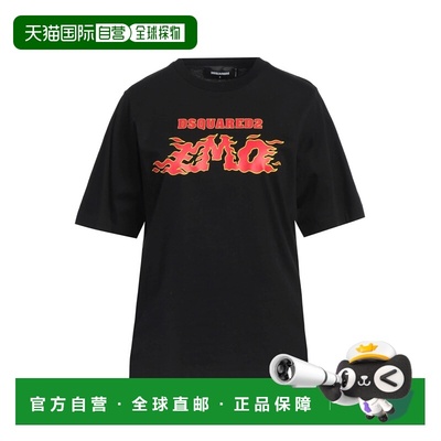 1h可退 香港直邮Dsquared2 二次方 女士 T恤 black黑色 舒适时尚