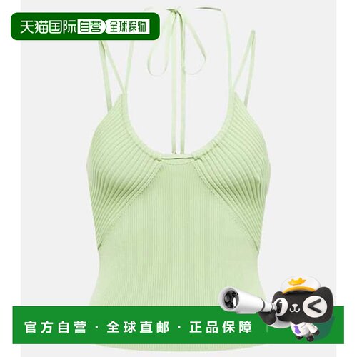 1h可退 香港直邮Simkhai 女士 Hartley 挂脖上衣 001397 green绿