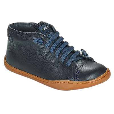 camper 儿童蓝色皮质低帮平底复古时尚休闲一脚蹬大头鞋儿童鞋