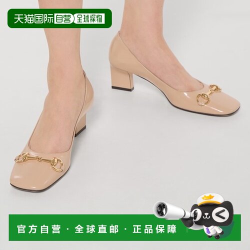 自营欧洲直邮GUCCI古驰 La Famiglia女士米色皮革Signora高跟鞋