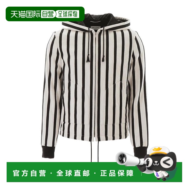 香港直邮Saint Laurent 条纹连帽休闲夹克 609239Y3A39