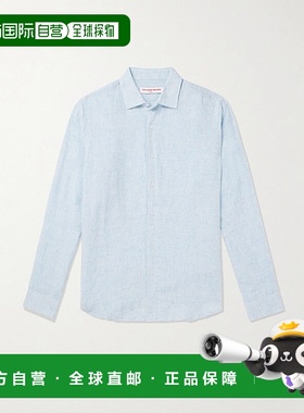 香港直邮Orlebar Brown 男士 Giles 亚麻衬衫 275612PALEBLUEWHIT