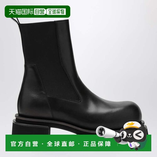 1h可退 香港直邮rick owens 瑞克 欧文斯 男士 BOGUN 黑色皮质靴