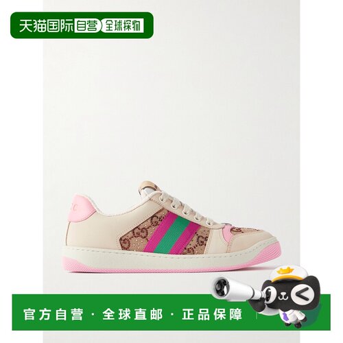 1h可退 Gucci 古驰 女士 Screener系列GG水晶运动鞋 6774239SFR0