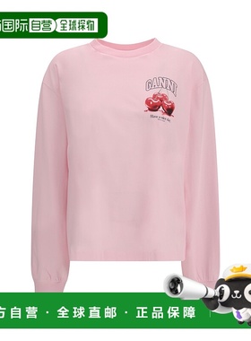 1h可退 香港直邮GANNI 甘尼 女士 cherries 长袖印花T恤 A1050059