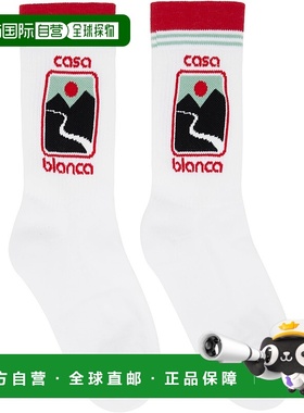 1h可退 香港直邮Casablanca 男士 白色 Sunset Valley 中筒袜 APF