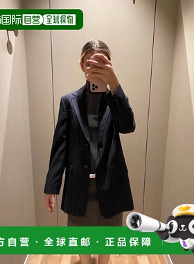 1h可退 香港直邮MaxMara 麦斯玛拉 女士 黑色条纹翻领西服 OCHE 0