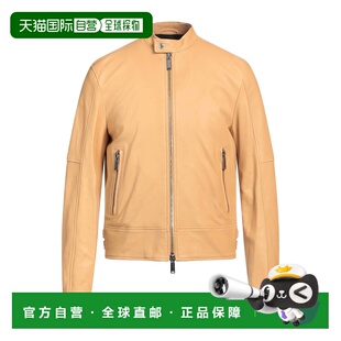 二次方 舒适时尚 男士 beige米色 皮革夹克 香港直邮Dsquared2
