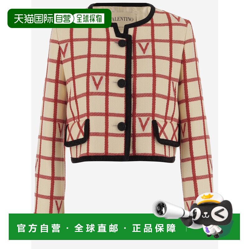 香港直邮VALENTINO 女士夹克 7B3CE4K09JNBRS  AW2025红色外套