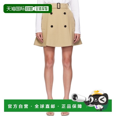 1h可退 香港直邮Burberry 巴宝莉 女士 驼色 Gabardine Trench 短