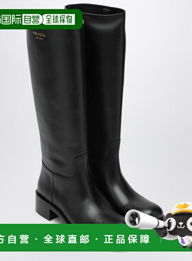 1h可退 香港直邮Prada 普拉达 女士 黑色皮质靴子 1W148O045V69F0