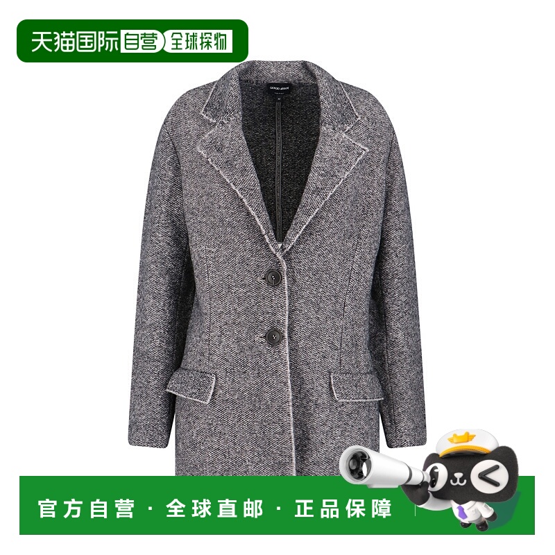 1h可退 香港直邮Armani 阿玛尼 女士 Giorgio 灰色夹克 GW002429A