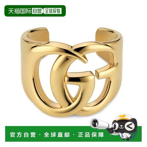 自营欧洲直邮GUCCI古驰 GG Marmont女士金色黄铜手镯配饰