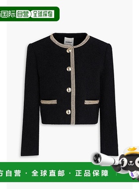 1h可退 香港直邮Sandro 女士 精饰毛圈花呢夹克 SFPVE01071BLACK
