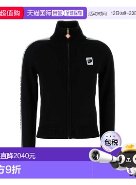 1h可退 香港直邮Casablanca 女士 黑色羊毛针织开衫 WPF25KW10210