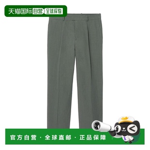 灰绿色亚麻有机棉混纺透气直筒褶皱 男士 自营欧洲直邮COS 24新款