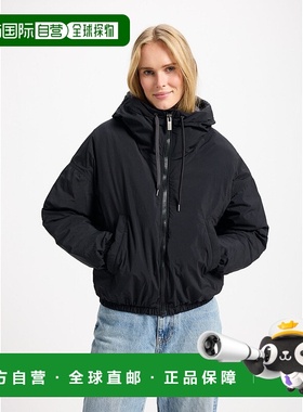 自营欧洲直邮Pyrenex Attitude女士黑色短款派克羽绒大衣外套