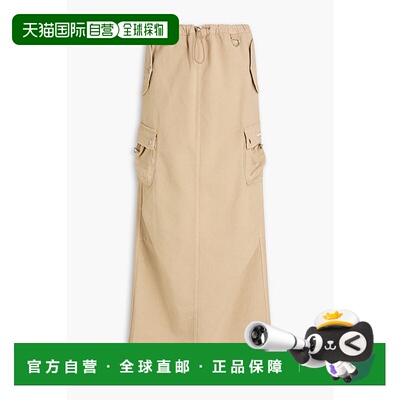 1h可退 香港直邮Coperni 女士 磨破棉质帆布长款半身裙 COPJ21247