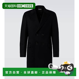 香港直邮zegna 杰尼亚 男士 羊毛羊绒混纺大衣 black黑色 舒适时