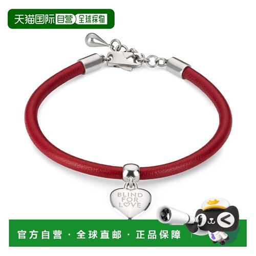 自营欧洲直邮GUCCI古驰 Blind for Love红色皮革吊饰手链男女通用