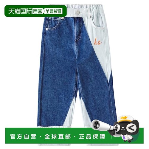 香港直邮bobo choses 女童 BC 拼接直筒牛仔裤童装