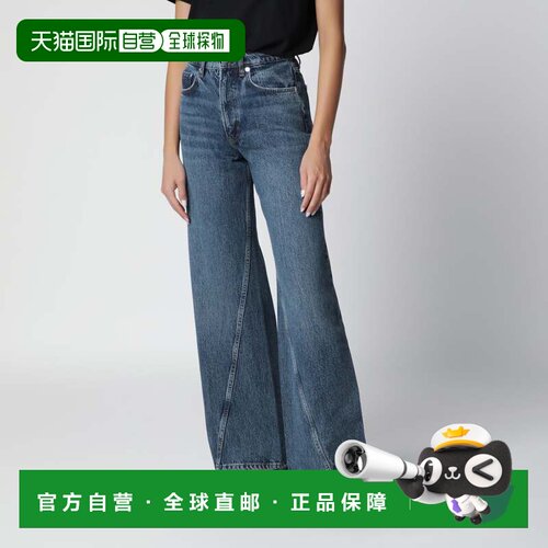 香港直邮ANINE BING 女士 front 水洗蓝色曲线缝线牛仔裤 A061291