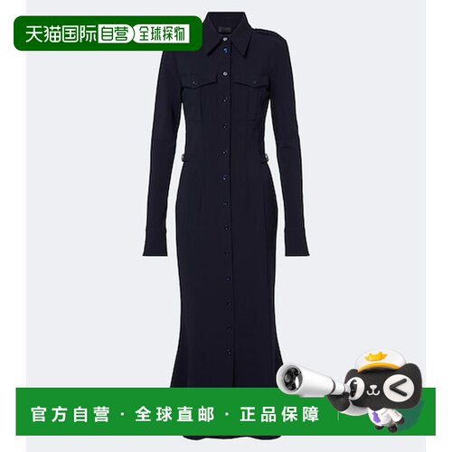 香港直邮Mugler 穆勒 女士 羊毛混纺衬衫式连衣裙