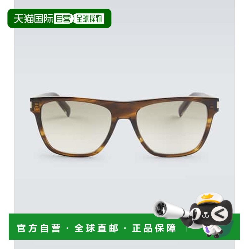 1h可退 香港直邮Saint Laurent 圣罗兰 男士 龟甲色方框太阳眼镜