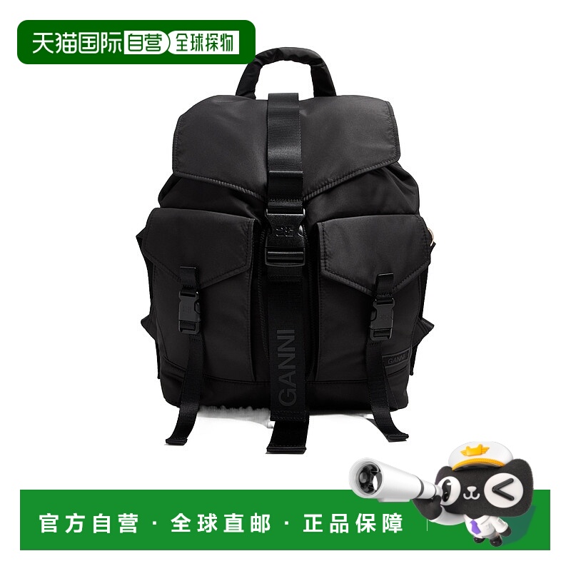 香港直邮Ganni 徽标双肩包 A4755日常简约休闲