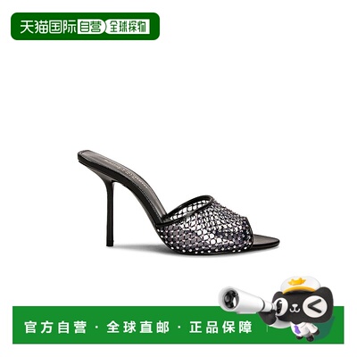 1h可退 香港直邮Saint Laurent 圣罗兰 女士 LUZ 水钻网眼高跟凉