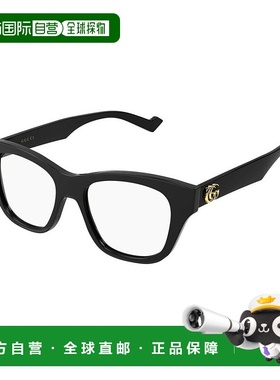 1h可退 香港直邮Gucci 古驰 女士 徽标平光镜 GG0999O black黑色