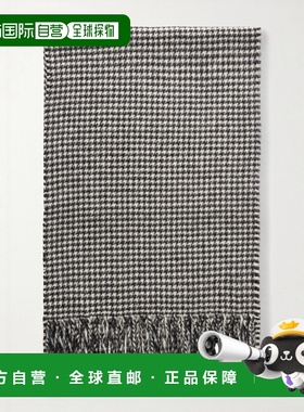 香港直邮NILI LOTAN 男士 流苏犬牙织纹羊绒围巾 22136AC22IVORYB