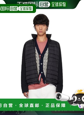 1h可退 香港直邮Moncler 盟可睐 男士 黑色绗缝羽绒开衫 J20919B5