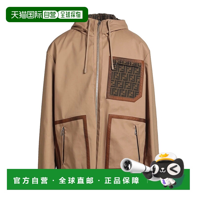 1h可退 香港直邮Fendi 芬迪 男士 夹克 brown棕色 舒适时尚外套