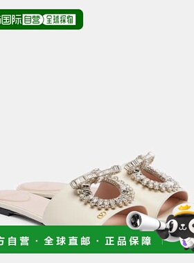 香港直邮Valentino 华伦天奴 女士 ADAMANTINE 精饰皮质凉鞋凉拖