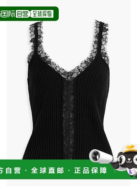 1h可退 香港直邮Simkhai 女士 Elsie 蕾丝边罗纹羊毛羊绒混纺吊带