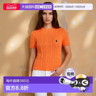 1h可退 香港直邮Polo Ralph Lauren Polo 拉夫 劳伦 女士 橙色棉