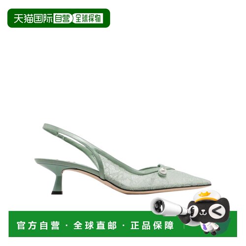 1h可退 Jimmy Choo 蕾丝露跟高跟鞋 AMITA45DRH