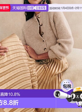 自营欧洲直邮Sezane 女士米色羊驼毛/聚酰胺开衫新款