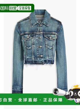 1h可退 香港直邮GANNI 甘尼 女士 短款褪色设计牛仔布夹克 J12570