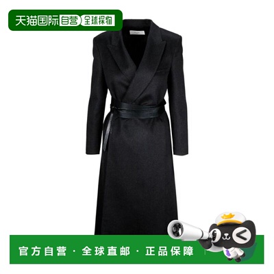 香港直邮Celine 黑色束腰中长大衣 2M010051F.西装