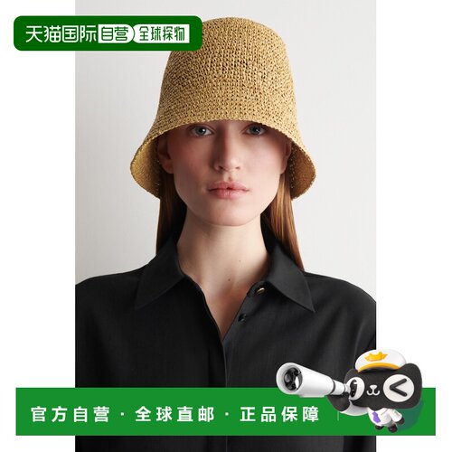 自营欧洲直邮COS 女士黑色纸质雕塑渔夫帽