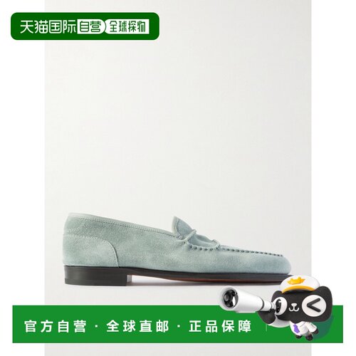 John Lobb 男士 Bath 皮革边绒面革乐福鞋 3BC22T【付后1h可退】