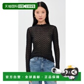 舒适时尚 1h可退 蕾丝高领上衣 black黑色 香港直邮VINCE 女士