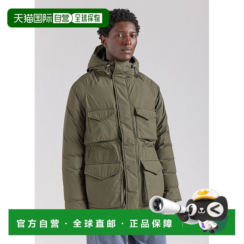 自营欧洲直邮Pyrenex Bazus男士深卡其色羽绒派克大衣