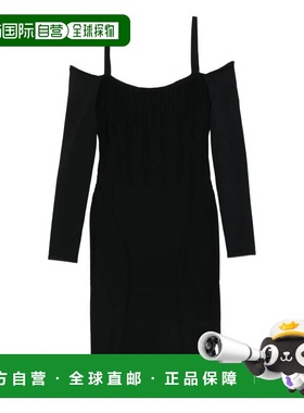 1h可退 香港直邮Mugler 穆勒 女士 露肩长袖中长连衣裙 25F2RO172