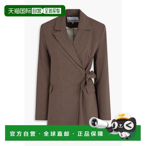 1h可退 香港直邮GANNI 甘尼 女士 梭织西装外套 F92786627886SHIT