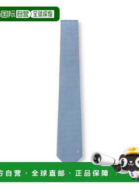 自营欧洲直邮LV路易威登 Diamonds男士蓝灰色丝绸V字标识领带